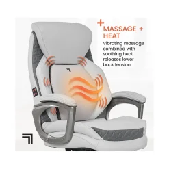 Sale S-600 Active Lumbar Ergonomic Bonded Leather Swivel Executive Massage Chair, (60098-OWHT) Ergonomic Chairs