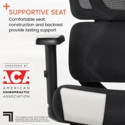 Hot S850 Ergonomic Mesh Swivel Massage with Heat Executive Task Chair with Footrest, Black (60106-BLK) Office Chairs