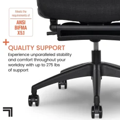 Hot S850 Ergonomic Mesh Swivel Massage with Heat Executive Task Chair with Footrest, Black (60106-BLK) Office Chairs