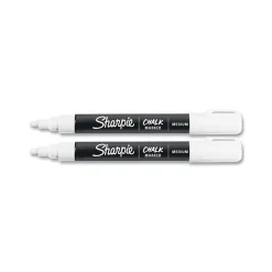 Sharpie Chalk Wet Erase Marker, Medium Tip, White, 2/Pack (2103010) Clearance