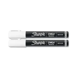 Sharpie Chalk Wet Erase Marker, Medium Tip, White, 2/Pack (2103010) Clearance