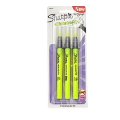 Sharpie Clear View Highlighter, Chisel Tip, Yellow, 3/Pack (1950745/2128217) Clearance