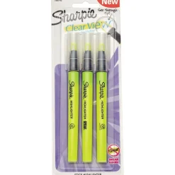 Sharpie Clear View Highlighter, Chisel Tip, Yellow, 3/Pack (1950745/2128217) Clearance