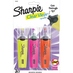 Sharpie Clear View Highlighter, Chisel Tip, Assorted, 3/Pack (1912767/2128222) Clearance