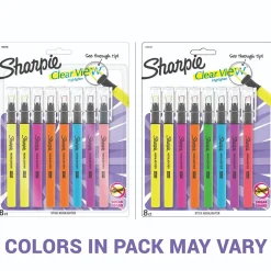 Sharpie Clear View Highlighter, Chisel Tip, Assorted, 8/Pack (1966798/2128218) Clearance