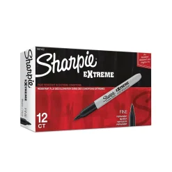 Sharpie Extreme Permanent Markers, Fine Tip, Black, 12/Pack (1927432) Sale