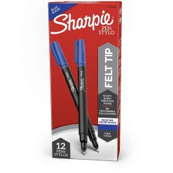 Sharpie Felt Pen, Fine Point, 0.4 mm, Blue Ink, Dozen (1742664) Sale