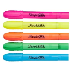 Sharpie Gel Stick Highlighter, Bullet Tip, Assorted, 5/Pack (1803277) New