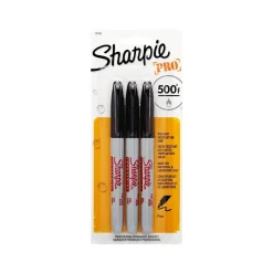 Sharpie Industrial Permanent Marker, Fine Tip, Black Ink, 3/Pack (13763PP) Outlet