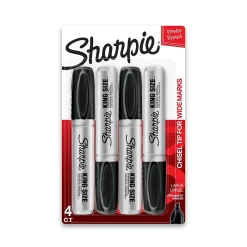 Sharpie King Size Permanent Markers, Chisel Tip, , 4/Pack (15661) Black Clearance