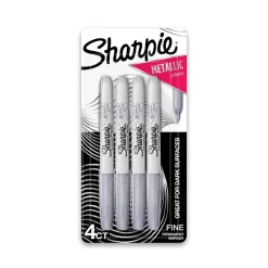 Sharpie Metallic Permanent Marker, Fine Tip, Gray/Silver, 4/Pack (39109) Discount