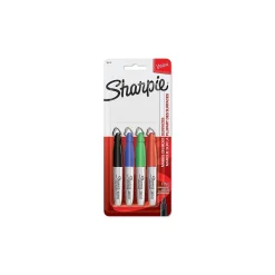 Sharpie Mini Permanent Markers, Fine Tip, Assorted, 4/Pack (35113) Discount