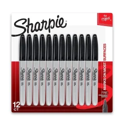 Sharpie Permanent Marker, Fine Tip, Black, 12/Pack (1812419) Online