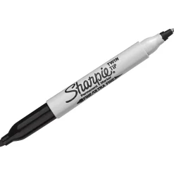 Sharpie Permanent Marker, Twin Tip, Black Ink, 2/Pack (32162) Online