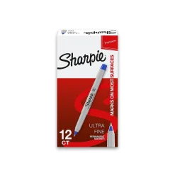 Sharpie Permanent Marker, Ultra Fine Tip, , Dozen (37003) Blue Sale