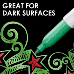 Sharpie Permanent Markers, Fine Tip, Assorted Metallic, 6/Pack (2029678) Assorted Metallics NEW Sale