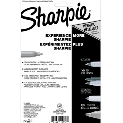 Sharpie Permanent Markers, Fine Tip, Assorted Metallic, 6/Pack (2029678) Assorted Metallics NEW Sale