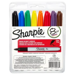 Sharpie ® Permanent Markers, Fine Point, Assorted Colors, 8 Per Set, 2 Sets (SAN30078-2) New