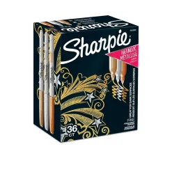 Sharpie Permanent Markers, Fine Tip, Assorted Metallic, 36/Pack (2003900) Assorted Metallic Colors Outlet