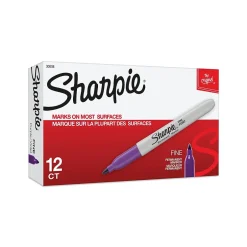 Sharpie Permanent Markers, Fine Tip, , 12/Pack (30008) Purple Hot