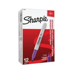 Sharpie Permanent Markers, Fine Tip, , 12/Pack (30008) Purple Hot