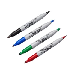 Sharpie Permanent Markers, Twin Tip, Assorted, 4/Pack (32174) Assorted Colors Clearance