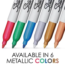 Sharpie Permanent Markers, Fine Tip, Assorted Metallic, 3/Pack (1823815) Assorted Colors (Metallics)