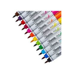 Sharpie Permanent Markers, Brush Tip, Assorted, 12/Pack (1810704) Clearance
