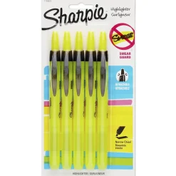 Sharpie Retractable Highlighter, Chisel Tip, Fluorescent Yellow, 5/Pack (1740822) Discount