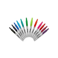 Sharpie Retractable Permanent Markers, Fine Tip, Assorted, 12/Pack (32707) Assorted Colors New