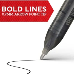 Sharpie Rollerball Pen, Arrow Point Pen for Bold Lines, Black Ink, Dozen (2101305) New