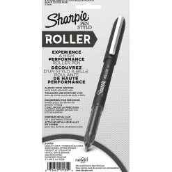 Sharpie Rollerball Pens, 0.5 mm, Needle Point, Black Ink, 4/Pack (2093222) Sale