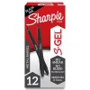 Sharpie S-Gel Metal RT Gel Pen, Medium Point, Black Ink, Dozen (2153580) Clearance