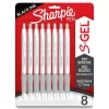Sharpie S-Gel Retractable Gel Pen, Medium Point, 0.7mm, Black Ink, 8/Pack (2169762) Online