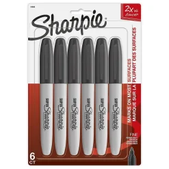 Sharpie Super Permanent Markers, Fine Tip, Black, 6/Pack (33666) Discount