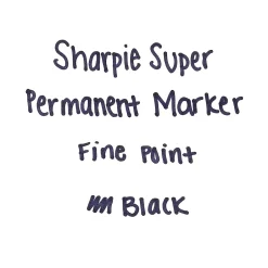 Sharpie Super Permanent Marker, Fine Tip, Black, Dozen (33001)