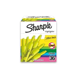 Sharpie Tank Highlighter, Chisel Tip, Fluorescent Yellow, 36/Pack (1920938) Sale