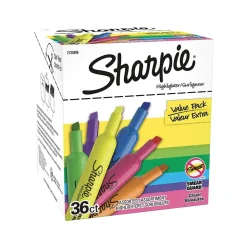 Sharpie Tank Highlighter, Chisel Tip, Assorted, 36/Pack (2133496) Clearance