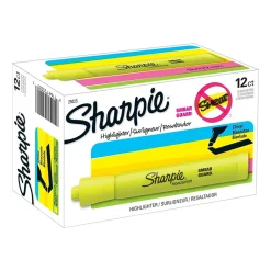 Sharpie Tank Highlighter, Chisel Tip, Fluorescent Yellow, Dozen (25025) Outlet