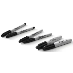 Sharpie Variety Pack Permanent Markers, Assorted Tips, Black, 6/Pack (2135318) Discount