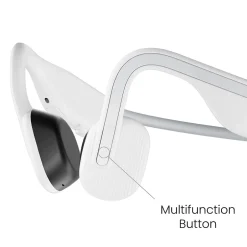 Shokz OpenMove Bone-Conduction Open-Ear Lifestyle Headphones with Microphones, White (S661-ST-WT-US)