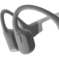 Shokz OpenRun Bone-Conduction Open-Ear Sport Headphones with Microphones, Gray (S803-ST-GY-US)