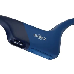 Shokz OpenRun Bone-Conduction Open-Ear Sport Headphones with Microphones,Blue (S803-ST-BL-US)