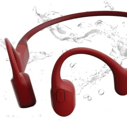 Shokz OpenRun Bone-Conduction Open-Ear Sport Headphones with Microphones, Red (S803-ST-RD-US)