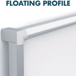 Silhouette™ Total Erase® Dry-Erase Whiteboard, Silver Aluminum Frame, 39