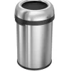 simplehuman Bullet Open Trash Can, Heavy-Gauge Brushed Stainless Steel, 30 Gallon (CW1471)