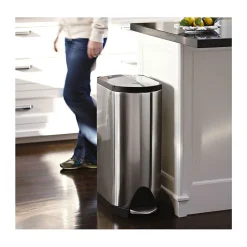 simplehuman Butterfly Step Trash Can, Fingerprint-Proof Stainless Steel, 8 Gallon (CW1824)