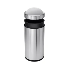 simplehuman Indoor Swing Lid Trash Can, Brushed Stainless Steel, 14.5 Gal. (CW1442)