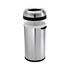 simplehuman Indoor Trash Can with Lid, Brushed Stainless Steel, 16 Gallon (CW1407)