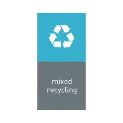 simplehuman Mixed Recycling Magnetic Sorting Label, 8" x 4", Blue/Gray, 2/Pack (KT1171) Discount